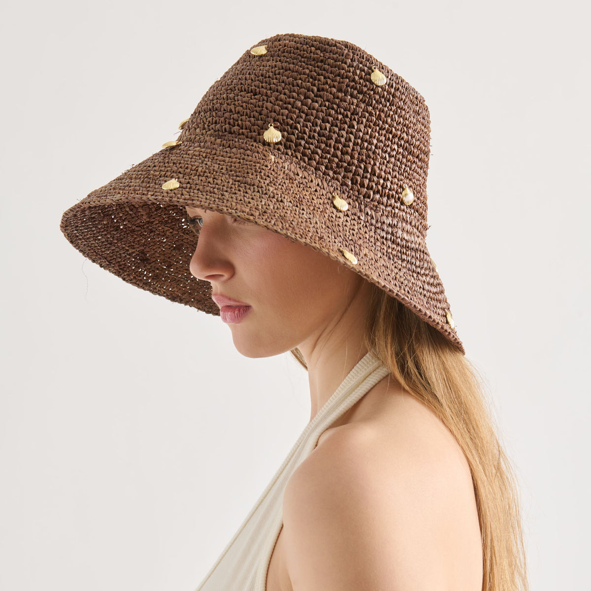 STRAW CLOCHE WITH CHARMS BROWN
 – Dolce Vita | Dolce Vita