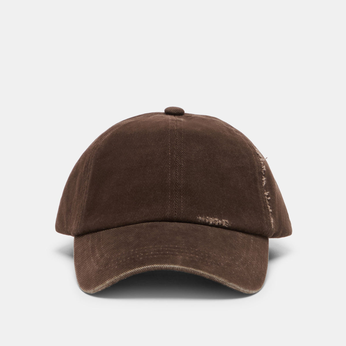 Distressed Dark Brown Baseball Cap with Embroidery | Dolce Vita
