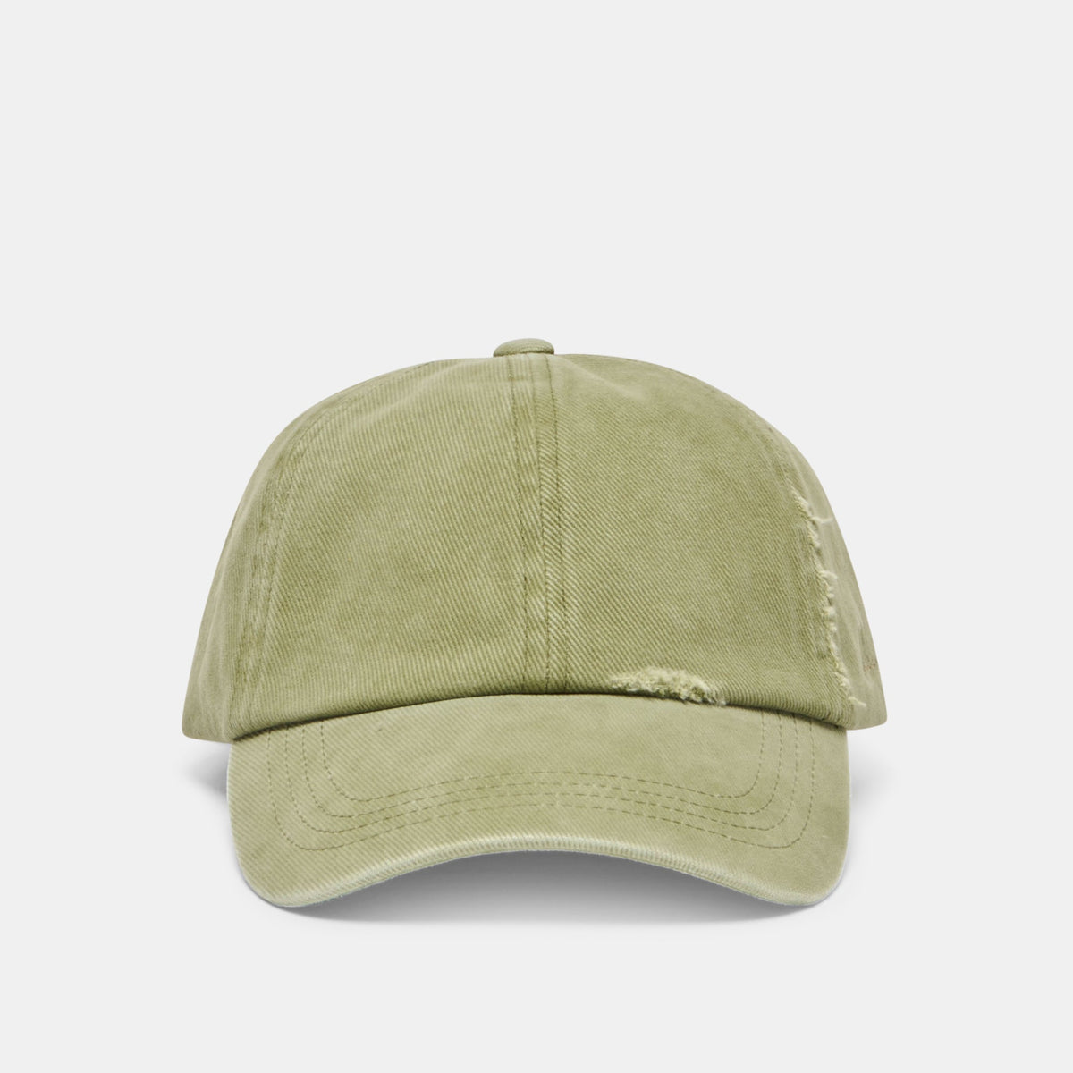 Distressed Olive Baseball Cap with Embroidery | Dolce Vita